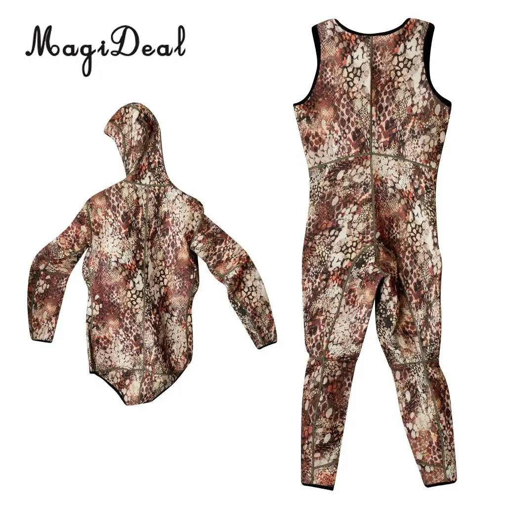 Неопреновые мужские теплые Гидрокостюмы из двух частей 3 мм камуфляжные костюмы