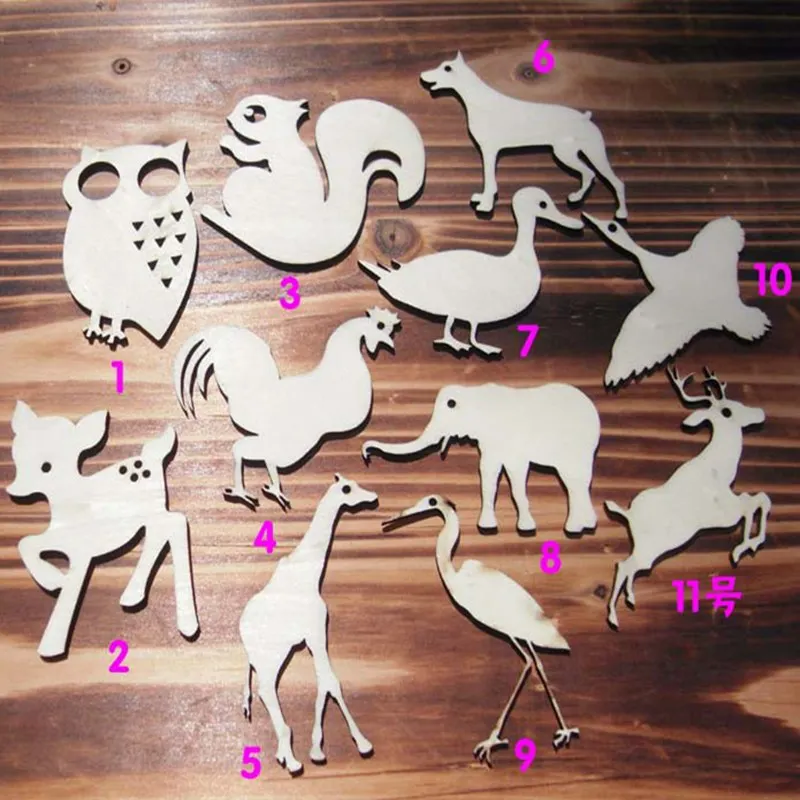 

about 7cm 24PCS/bag Diy wood animal model toys/cartoon / toy model variety optional 017010013