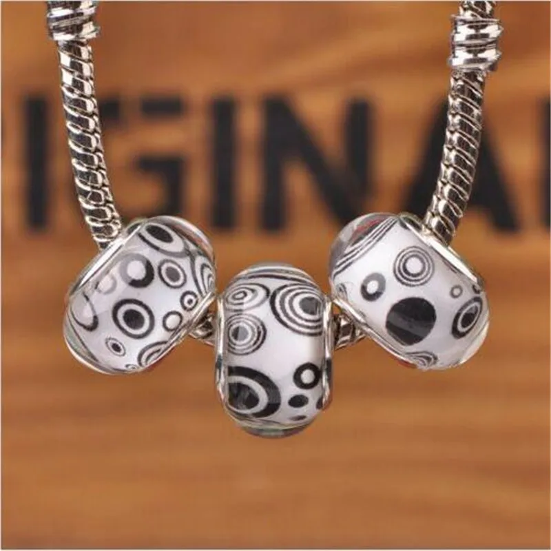 Новинка 10 шт. 14 мм европейский браслет полимерный черный круг свободные бусины с