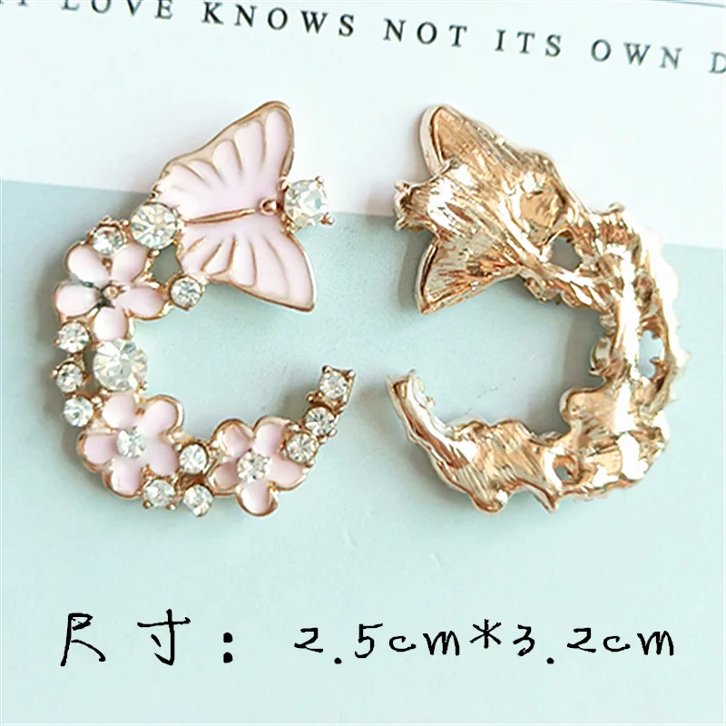 Эмалированные подвески сплав стразы Бабочка цветок подвеска серьги одежда