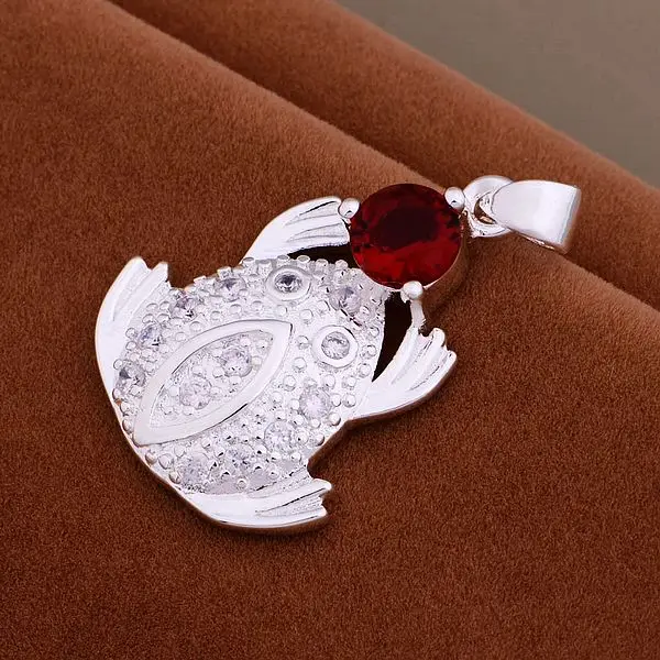 XL-AN993 Hot Sale Free Shipping Silver Fine Jewelry Wholesale 925-Sterling-Silver Charms Fashion Frog Inlaid Red Stone Pendants | Украшения