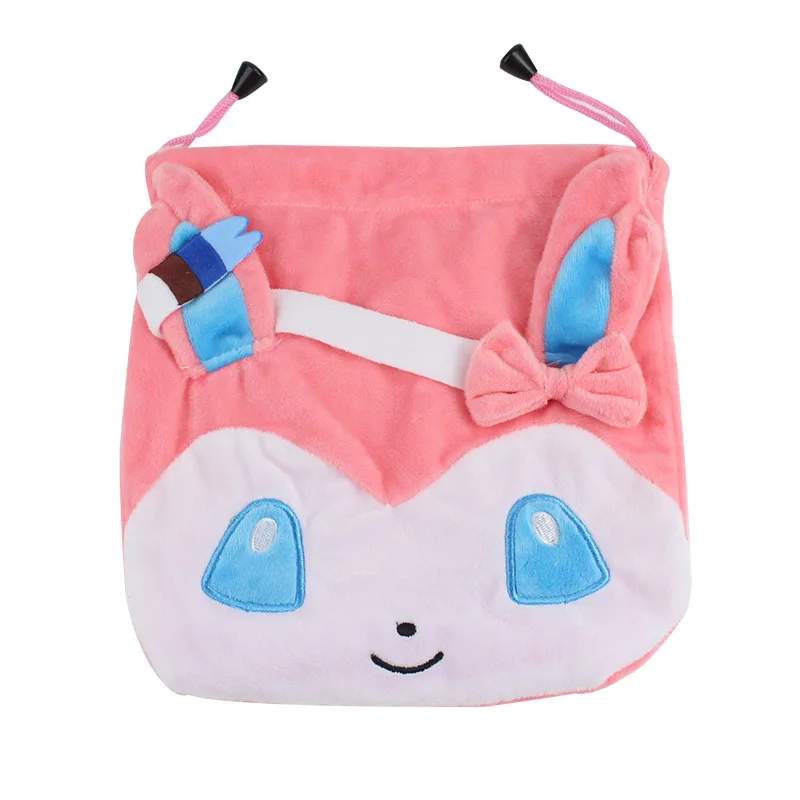 Sylveon 20*22 см Kawaii мяч сумка Bulbasaur плюшевая сумка для хранения Squirte Charmander Регулируемая сумка аниме мультфильм подарок для детей - Цвет: Sylveon