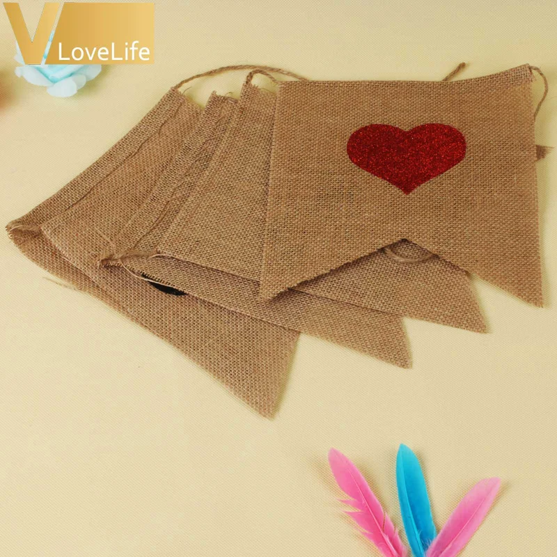 Знак здесь приходит Невеста баннер из мешковины гирлянда лента винтажный