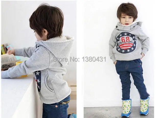 2014 hot sales boy fleece thickening long sleeve Hoodies &amp Sweatshirts children coat NANTONGR005 |