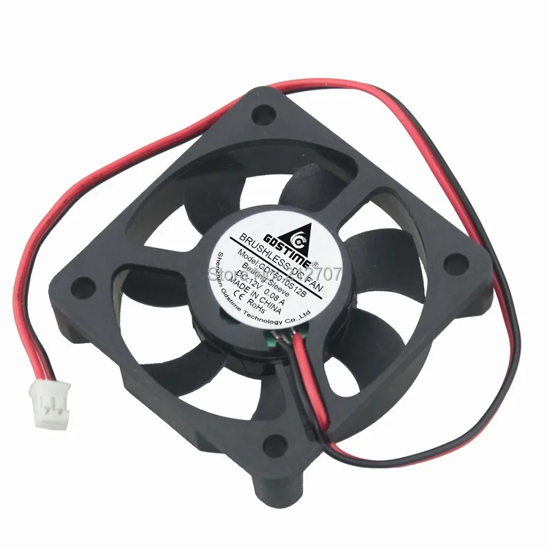 10 шт. Gdstime DC 12 В 2Pin 50 мм 5 см 5010 50x50x10 черный Бесщеточный вентилятор охлаждения|brushless