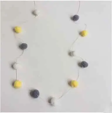 white yellow gray 2 м фетровые шерстяные шары настенный реквизит-украшение DIY Ручная работа безделушка Ловец снов колокольчики для детской комнаты мороженое гирлянда - Цвет: white yellow gray