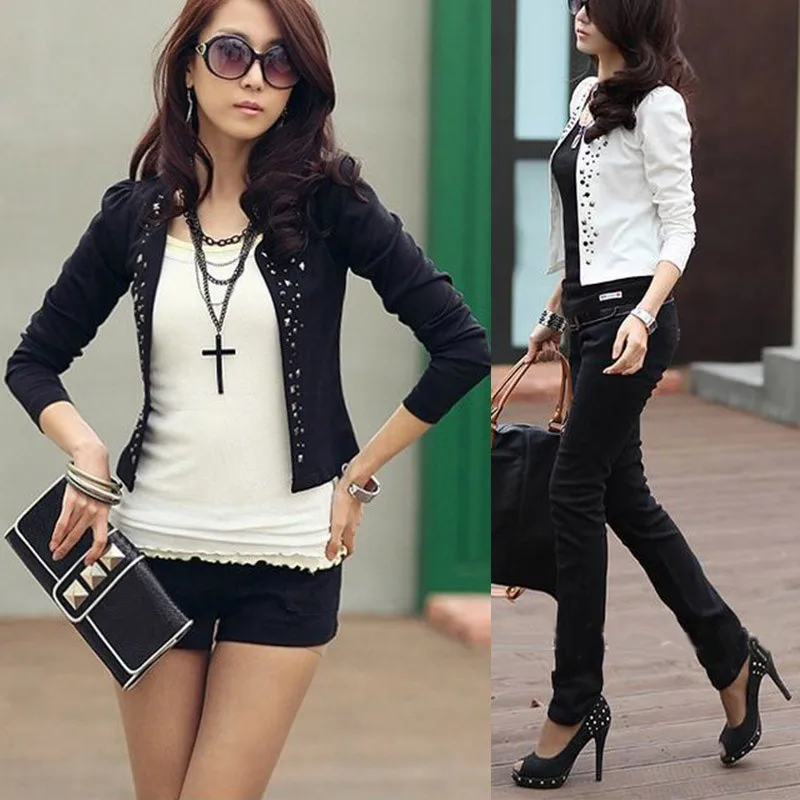 

Spring Autumn Korean Fashion OL Commuter Slim Short Jackets Women Cozy Soft Outwear Female Long Sleeve Outer Femme Ropa Mujer