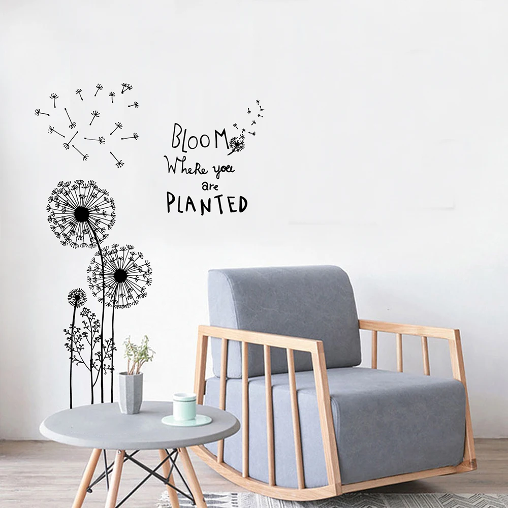 Одуванчик цветок наклейки на стену домашний декор маленькая бумага Гостиная
