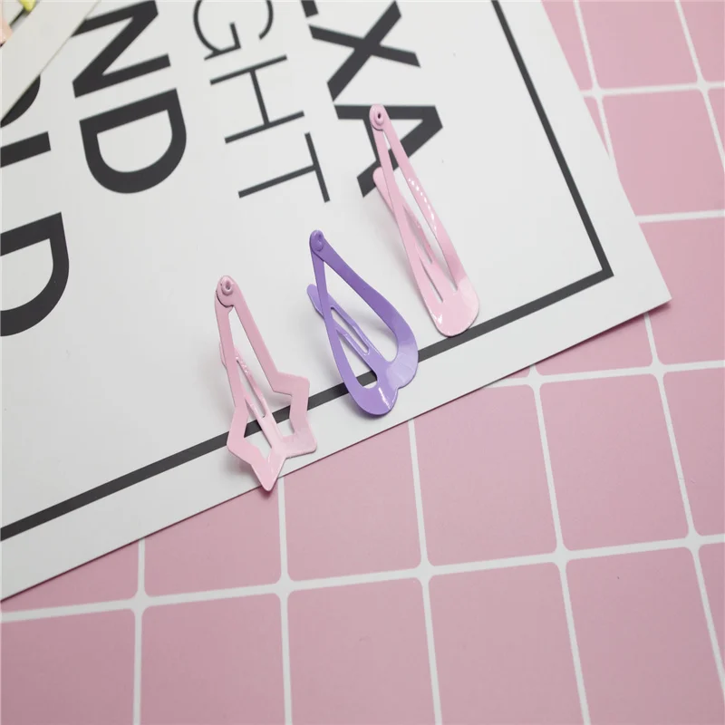 Заколка для волос девочек ярких цветов BB заколка в форме звезды кавайная сердца