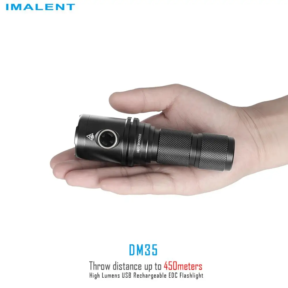 Imalent DM35 перезаряжаемый фонарик CREE XHP35 HI LED max 2000 lumen луч thorw 450 метров факел с
