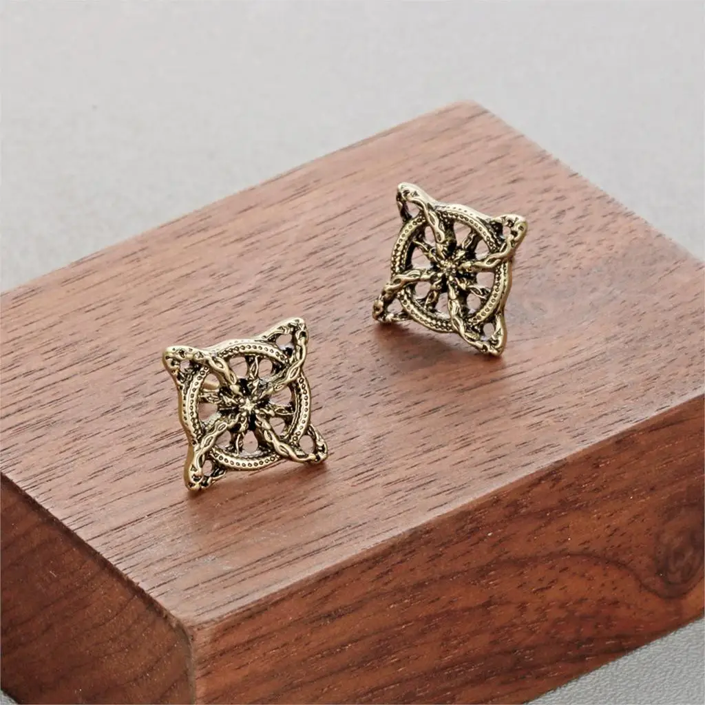 Серьги-гвоздики Cxwind в стиле панк папоротник цветок мужские славянские