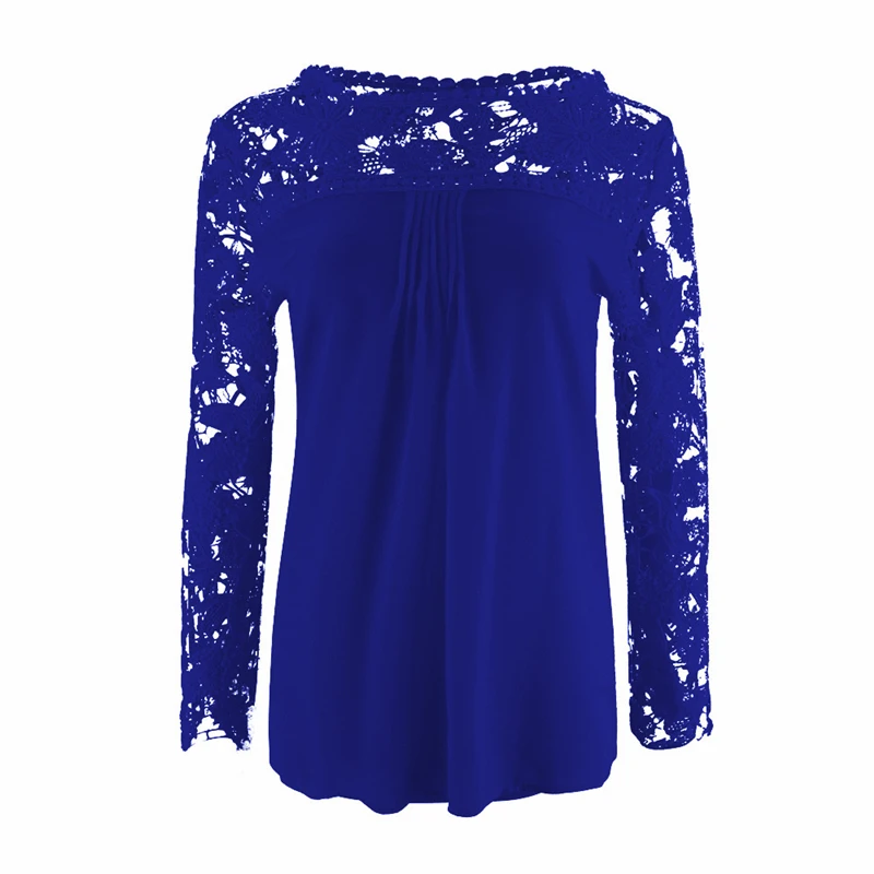 2018 Для женщин шифон Рубашки для мальчиков Blusa пикантные открытые Кружево