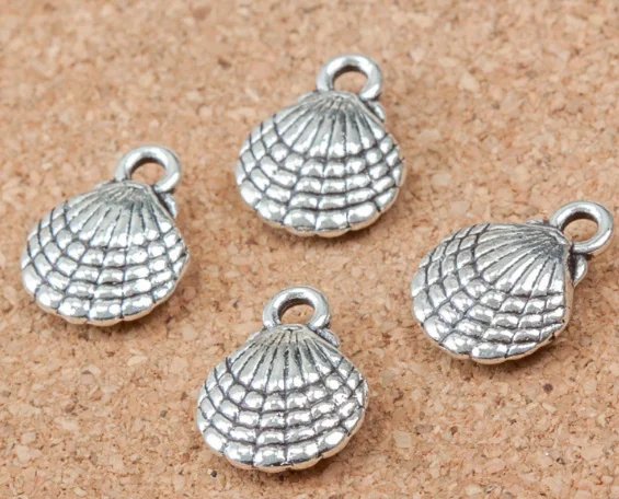 

100pcs Charm shell pendant 13x10x4mm 1g Antique silver Handmade Jewelry Making DIY Supplies European Alloy accessories Hot