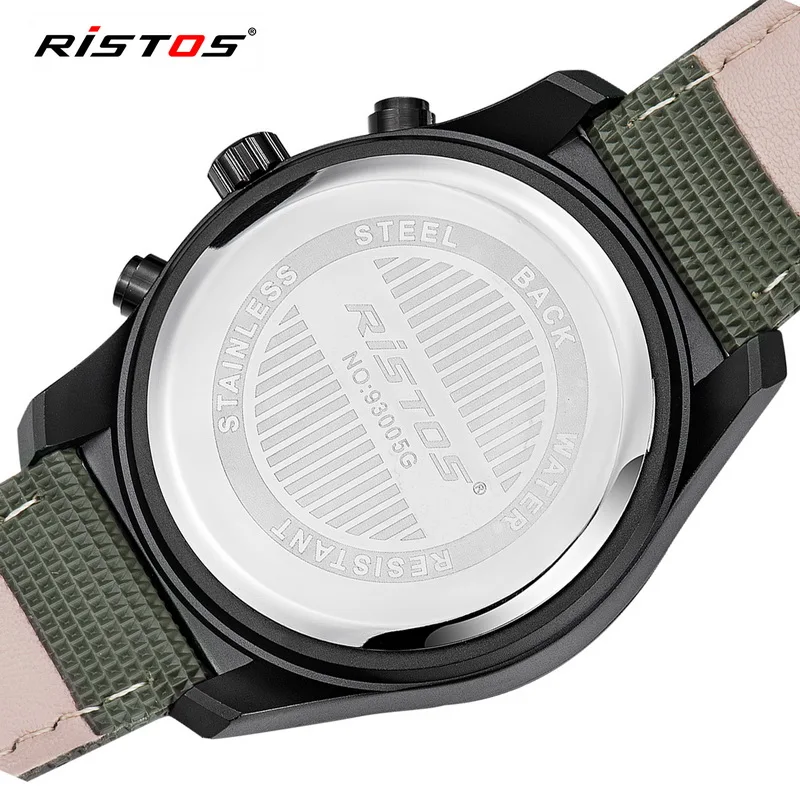 Men's Watches Male Clock Brand Luxury Ristos Military Sport Luminous Wristwatch Leather Quartz Watch relogio masculino | Наручные