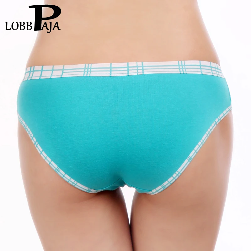 LOBBPAJA Марка Лот 6 шт. Женщина Underwear Хлопок Плед Женские Девушки Сексуальные Трусики Трусы Панталоны Белье Нижнее Белье для Женщин