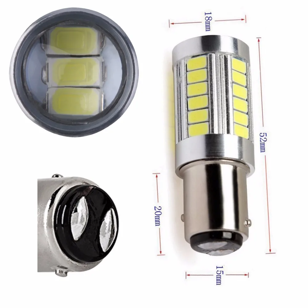 1157 BAY15D 5630 33-SMD белый 900 люменов 8000K супер яркий светодиодный стоп-сигнал поворота 12