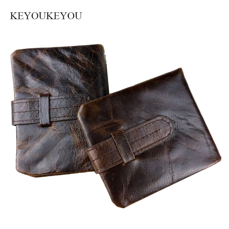 Cowhide Genuine Leather Men Walles Small Vintage Men's Wallet Case Card Holder Clutch Bag Male Coin Purse For | Багаж и сумки