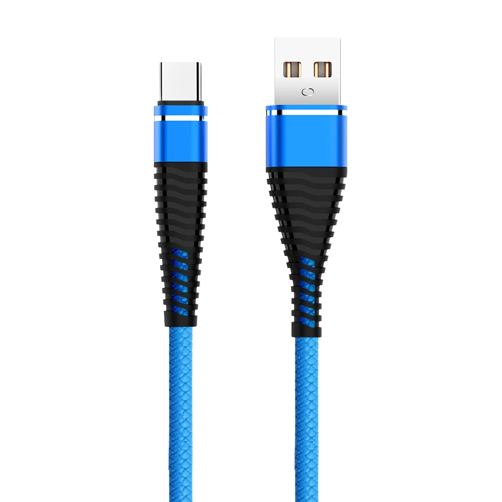 Robotsky USB кабель для samsung S9 S8 huawei mate 20 Pro Xiaomi 2.4A Быстрая зарядка дата Шнур адаптер type C Micro USB C кабель - Цвет: Синий