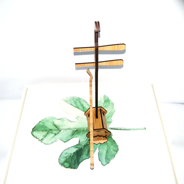 3D Деревянный Китайский инструмент Пазлы китайский Erhu DIY модель сборки щипковые