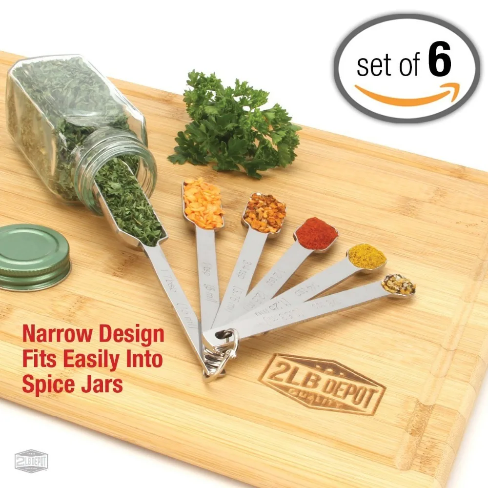 Бесплатная доставка узкие точные мерные ложки для тонких банки специй с узким