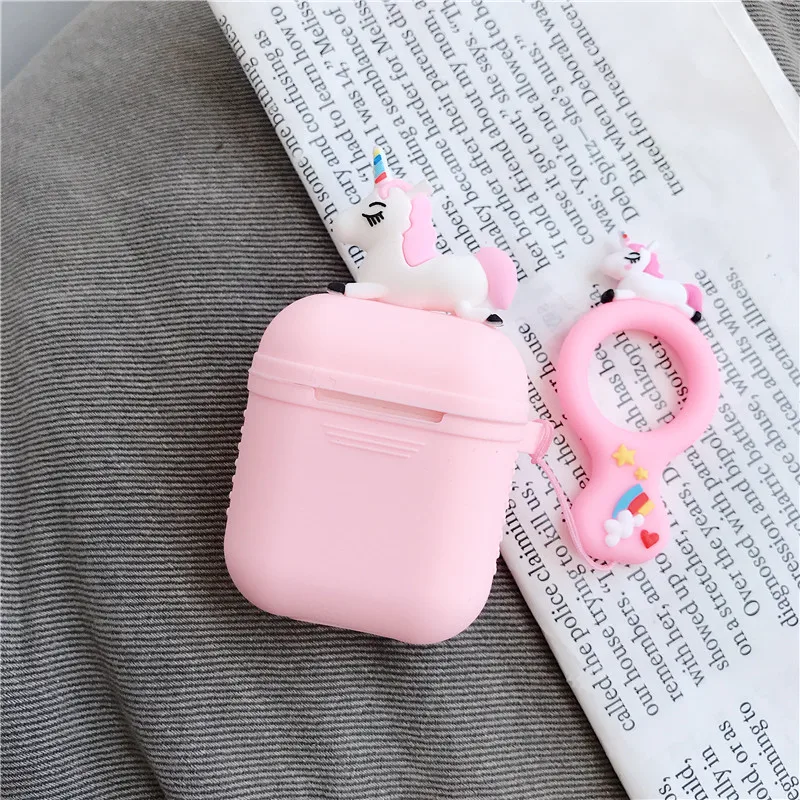 Силиконовый чехол с объемными игрушками и единорогом для Huawei FreeBuds 2 Pro / Honor FlyPods Fly