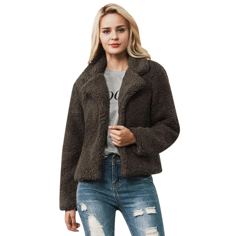 2018 женское белое пальто из искусственного меха меховые зимние куртки с отложным