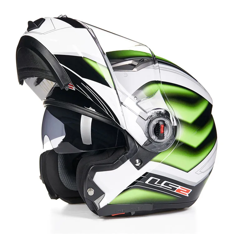 LS2 мотоциклетный шлем полный лицевой флип модульный Capacete шлем открытый мото шлемы Kask Helm Chopper - Цвет: Green Ghostdom