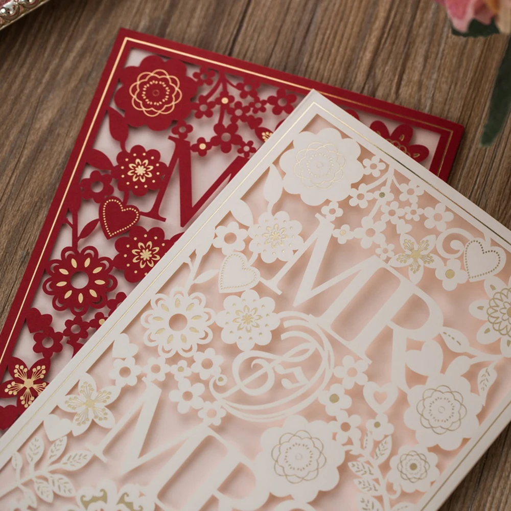 1 шт. белый лазерный разрез полые Элегантное Свадебное приглашение карты