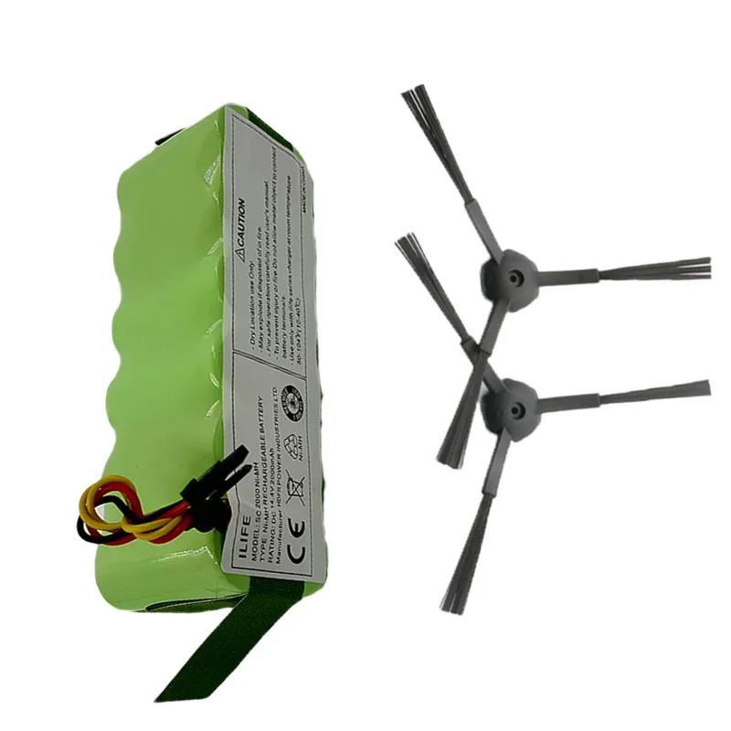Пара боковых щеток + аккумулятор для kitel kt505 Haier T322 T321 T320 T325/Panda X500 X580/Ecovacs Mirror CR120/Dibea