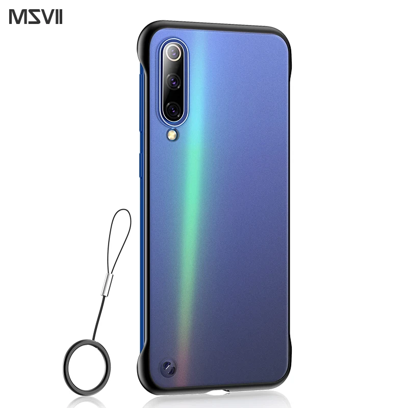 Черный Msvii Бескаркасный чехол для Xiaomi mi 9 чехол Прозрачный чехол для mi 9 чехол силиконовый для mi 9 SE Funda Роскошный чехол бампер - Цвет: Черный
