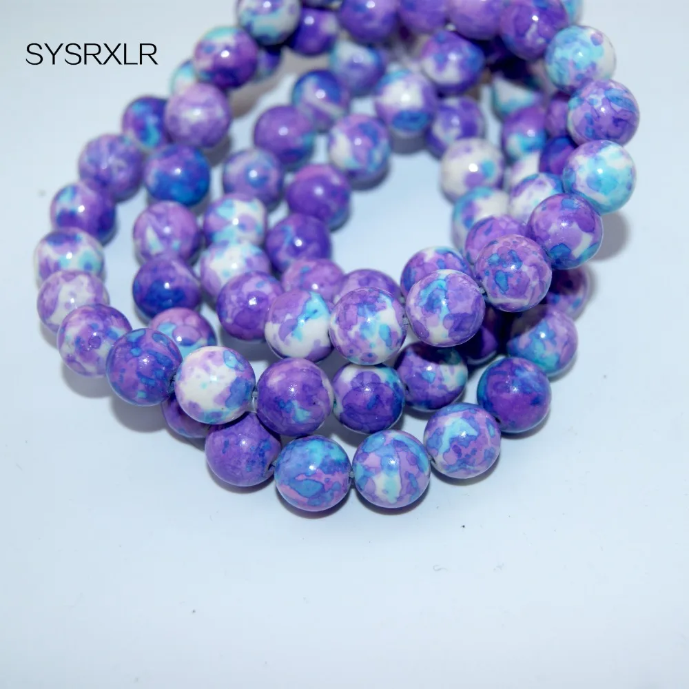 Оптовая продажа фиолетовые натуральные камни искусственный браслет 4 / 6 8 10 12 мм 15