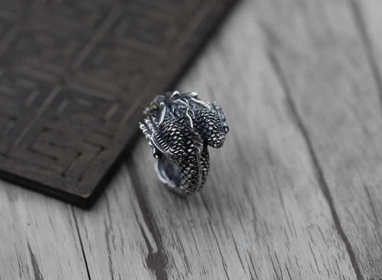 

S925 leading men's Sterling Silver Vintage Vintage Silver Ring, ring opening domineering personality