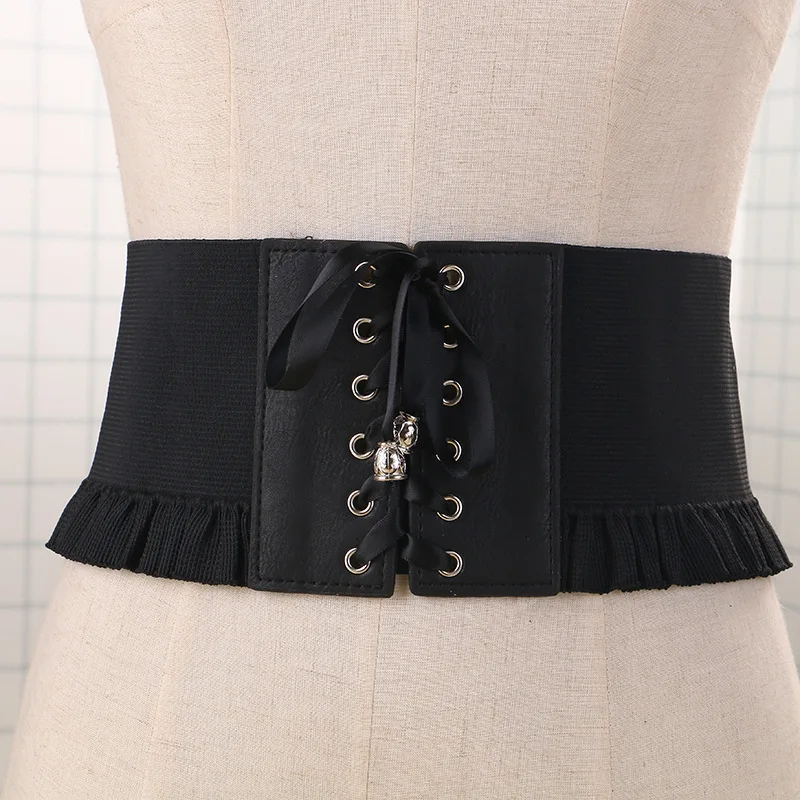Fashon женский ошейник с бантиком Cummerbund стройнящий корсет для тела Пряжка Широкий