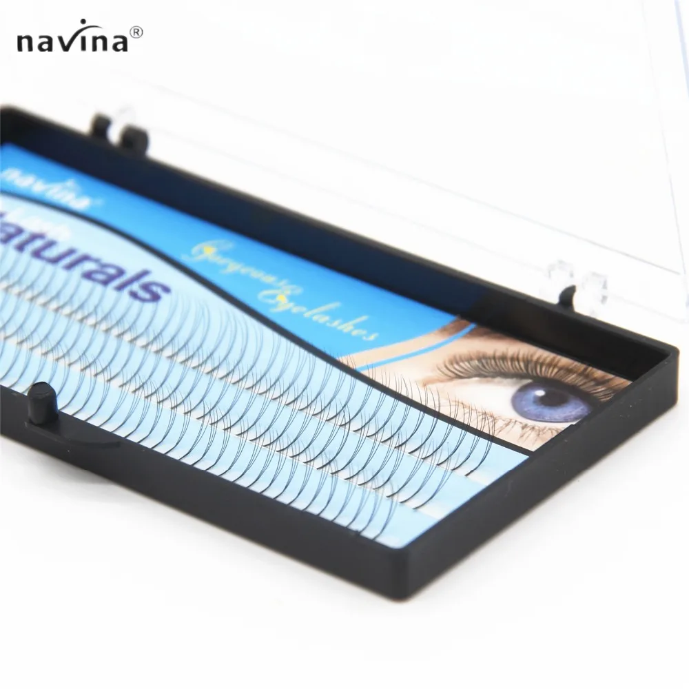 Накладные ресницы NAVINA натуральные мягкие 3d длиной 8/10/12 мм с цветочным узором