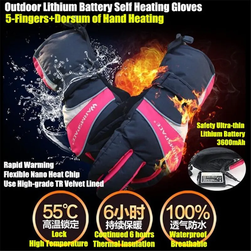 

20pair 3600MAH Smart USB Electric Heated Gloves,Ski Waterproof Lithium Battery Self Heating,5 Fingers&Hand Back Heating 6 hour