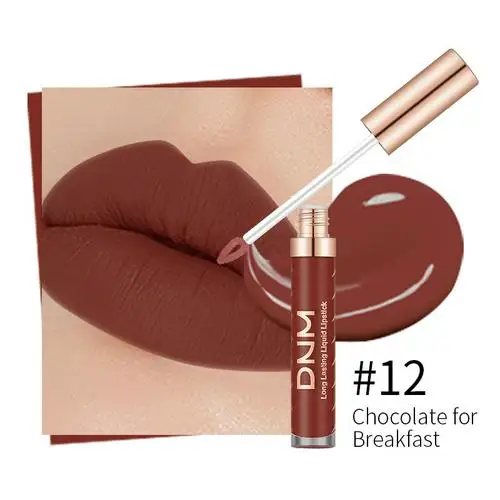 Chocolate for Breakf DNM матовый блеск для губ, сексуальная Матовая жидкая губная помада, стойкая водостойкая Косметическая Красота, увлажняющий макияж, блеск для губ TSLM1 - Цвет: Chocolate for Breakf