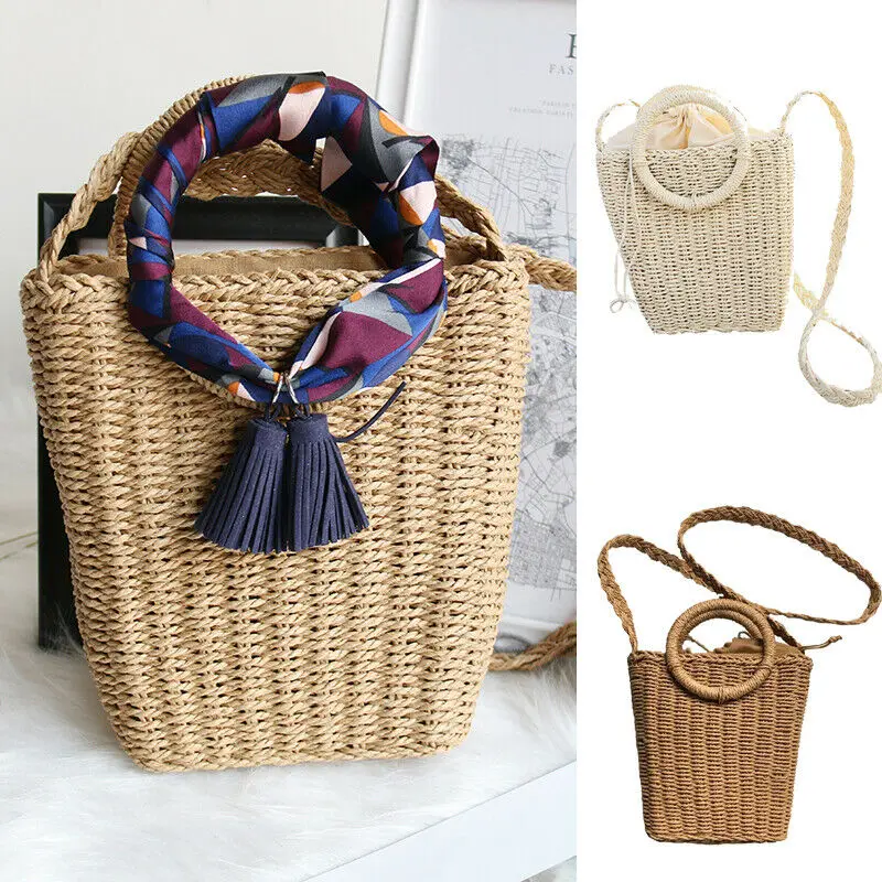 2019 соломенная плетеная сумка ручной работы из ротанга винтажная Ретро веревка