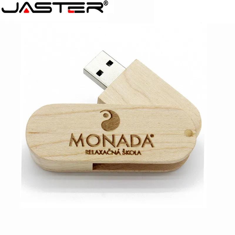Деревянный портативный USB флэш накопитель JASTER с логотипом под заказ 4 ГБ 16 32 64 U