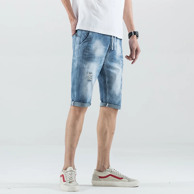 Jeans For Men Summer Stretch Lightweight Blue Denim Jeans Short for Men Jean
