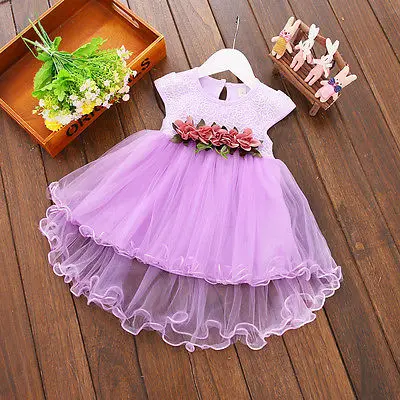 Citgeett Summer Baby Girls Floral Dress Princess Party Wedding Tulle Dresses Clothes 0-3Y | Детская одежда и обувь