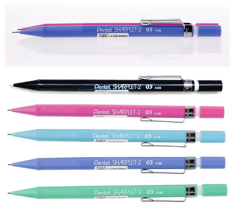 Pentel Sharplet-2 A125-P механический карандаш menurut pensil bergerak 0,5 мм Япония черный/синий/зеленый/светильник синий/розовый цвет