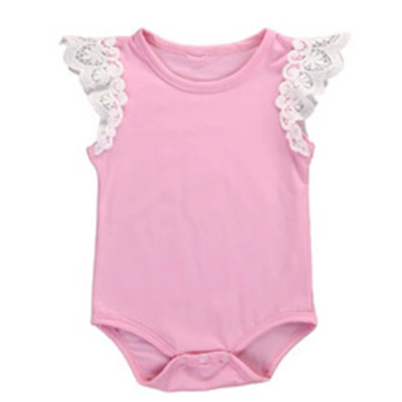 Кружевная Одежда для новорожденных девочек комбинезон с короткими рукавами