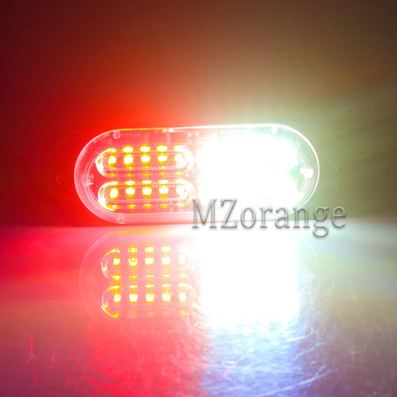 Red and White MZORANGE1PCS ультра-тонком высоком Мощность Водонепроницаемый 12 V-24 V 20 светодиодный автомобиль грузовик, можно использовать при аварийной ситуации Strobe Предупреждение сигнальные полицейские светильник красный - Цвет: Red and White