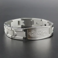 hapiship new mens golden chinese power dragon magnetic energy stainless steel bracelet bangle drop shipping yw4330 tg4330