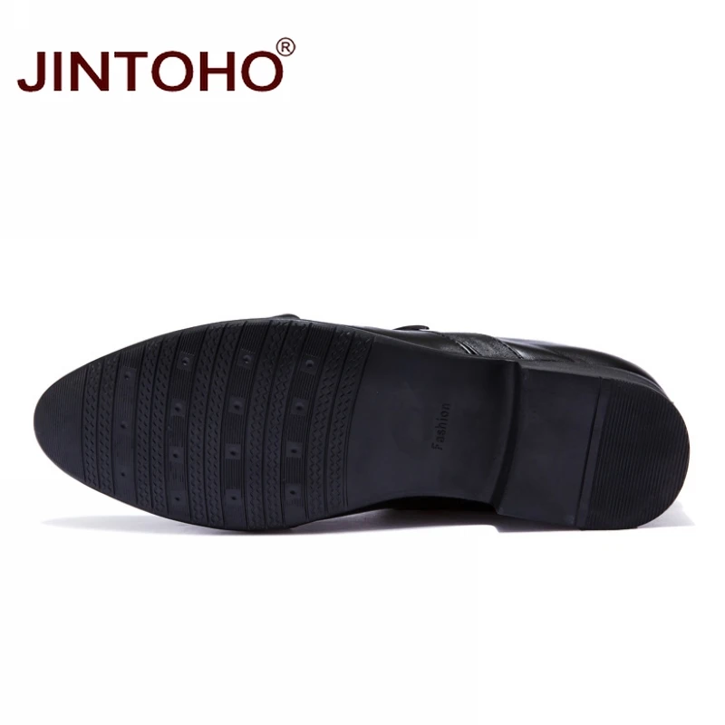 Туфли JINTOHO мужские с острым носком брендовые официальные туфли без застежки