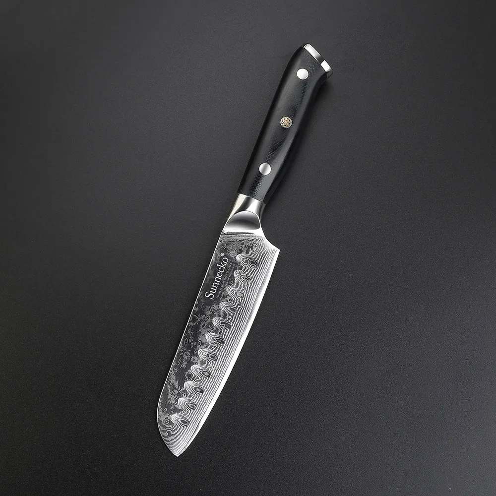 SUNNECKO 5 &quotнож Santoku кухонные ножи 73 слоя японский Дамаск VG10 стальная бритва острый