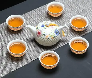 Сине белый изысканный керамический чайник чайная чашка фарфоровый китайский