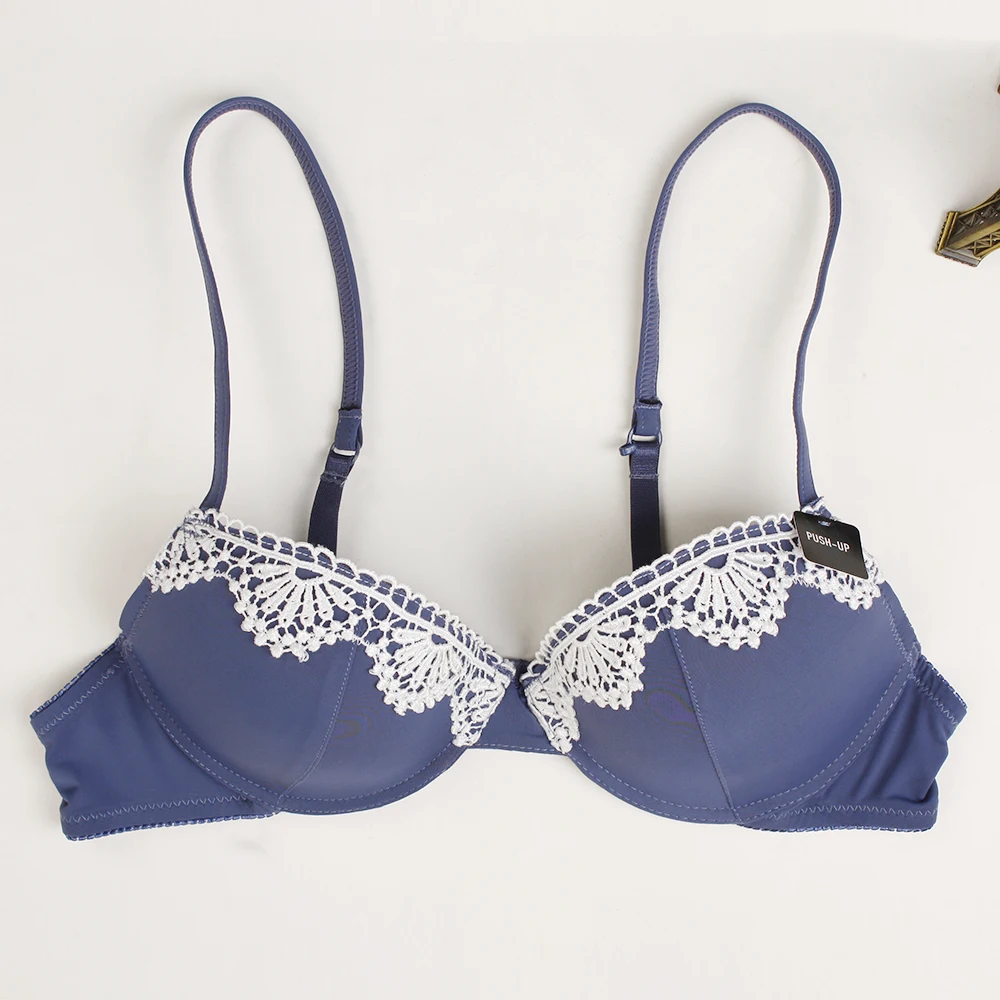 Бюстгальтер пуш ап для женщин бюстгальтер с вышитыми чашками Лолита девочек