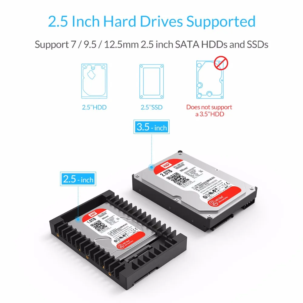 Жесткий диск ORICO 1125SS с 2 5 на 3 дюйма Caddy SATA 0 скорость передачи данных черный|drive