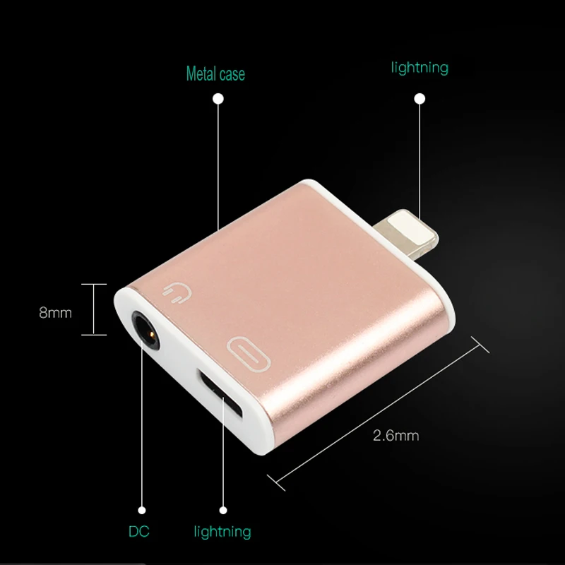 Для Lightning до 3.5 мм Разъем Наушников Адаптер для iPhone 7 Plus 2 в 1 Аудио Наушники и